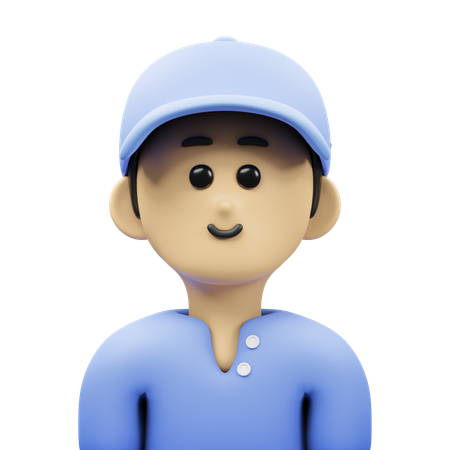 Boy With Blue Cap Avatar  3D Icon
