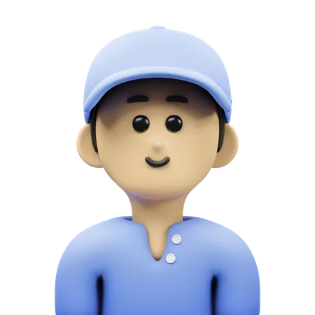 Boy With Blue Cap Avatar  3D Icon