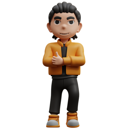Boy With Crossed Arms  3D Icon