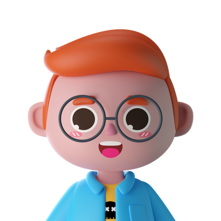 Boy With Glasses 3D Icon