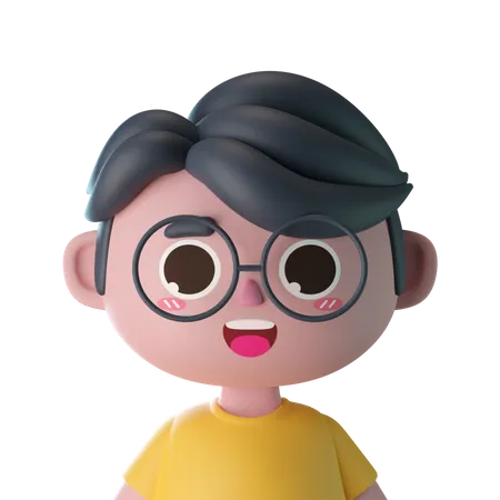 Boy With Glasses  3D Icon