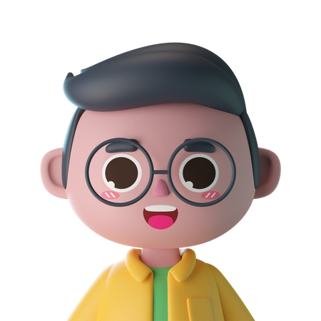Boy With Glasses 3D Icon