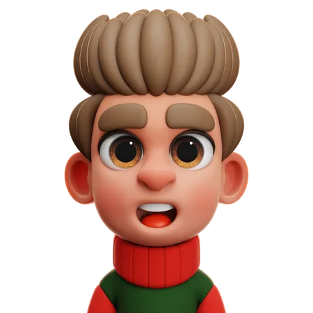 BOY WITH GREEN AND RED SWEATER  3D Icon