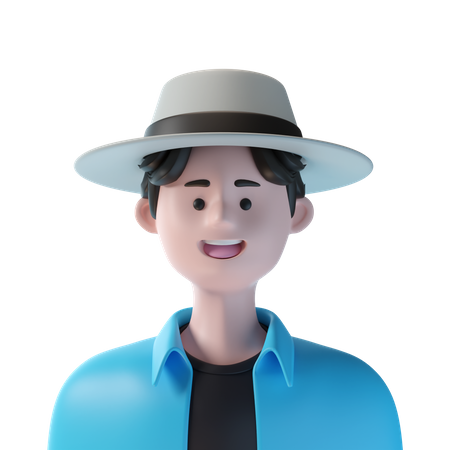 Boy With Hat  3D Icon