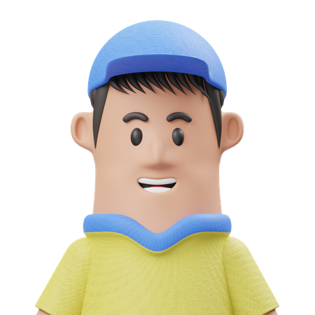 Boy With Hat 3D Illustration