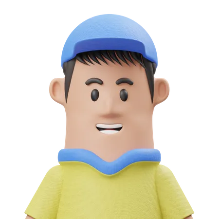 Boy With Hat  3D Illustration