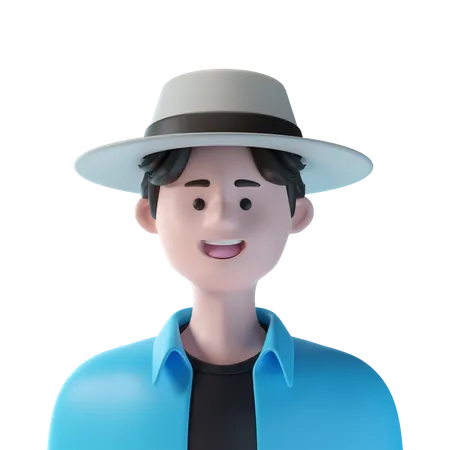 Boy With Hat 3D Icon