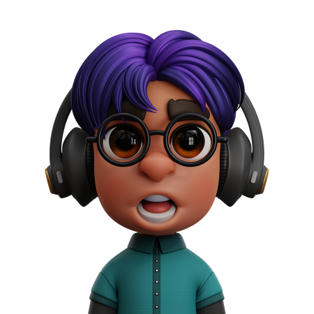 BOY WITH HEADPHONE  3D Icon