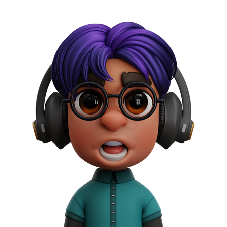 BOY WITH HEADPHONE  3D Icon