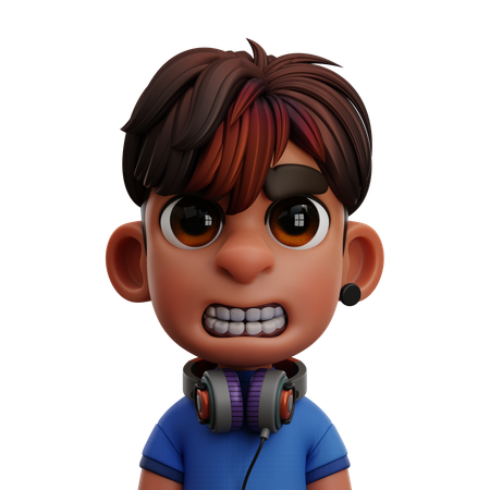 BOY WITH HEADPHONE  3D Icon