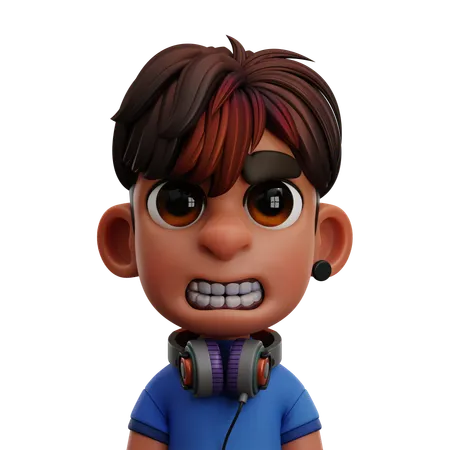 BOY WITH HEADPHONE  3D Icon