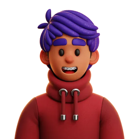 BOY WITH HOODIE  3D Icon