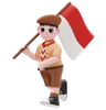 Boy With Indonesian Flag