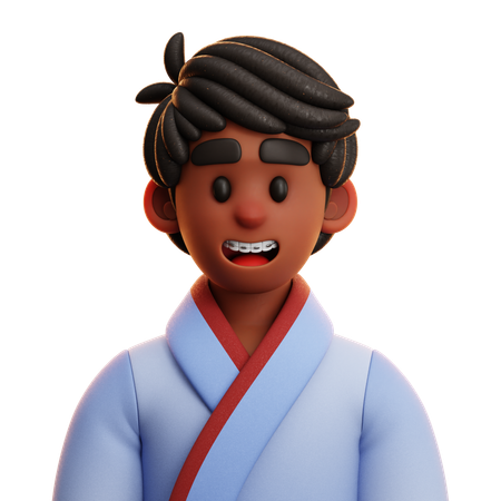 BOY WITH KIMONO  3D Icon