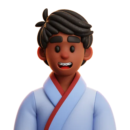 BOY WITH KIMONO  3D Icon