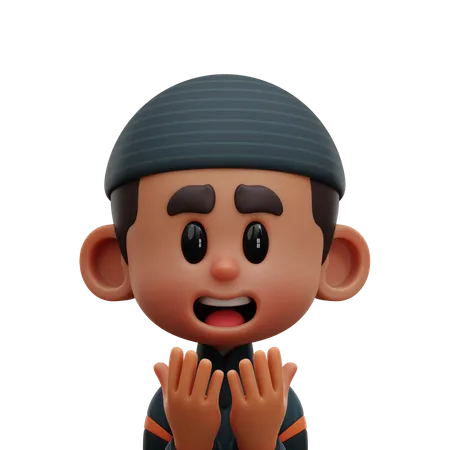 BOY WITH PRAY HAND  3D Icon