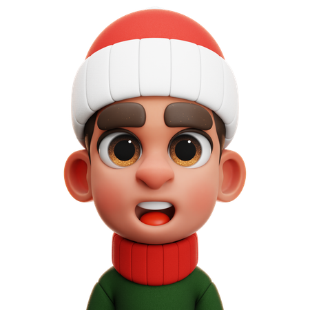 BOY WITH RED AND GREEN SWEATER  3D Icon