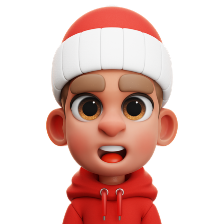 BOY WITH RED HOODIE  3D Icon