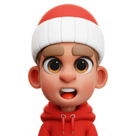 BOY WITH RED HOODIE  3D Icon