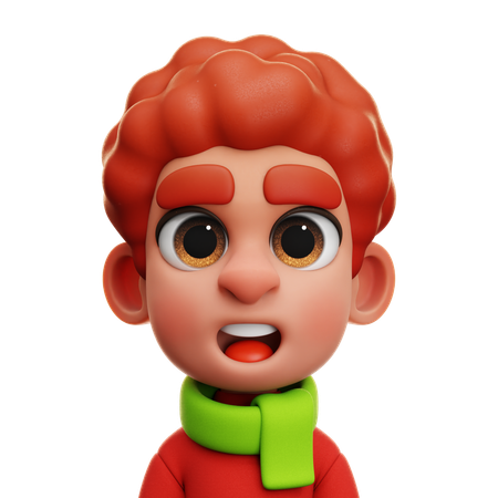 BOY WITH RED SHIRT  3D Icon