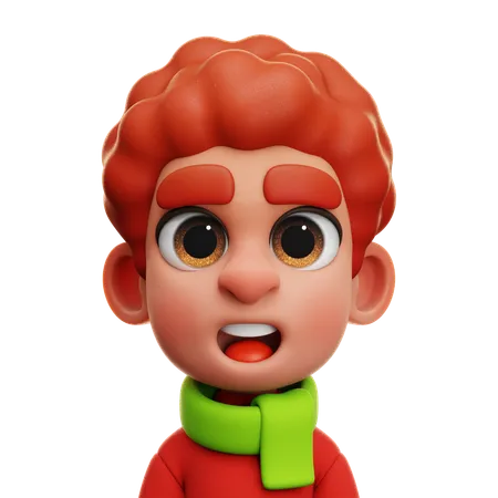 BOY WITH RED SHIRT  3D Icon