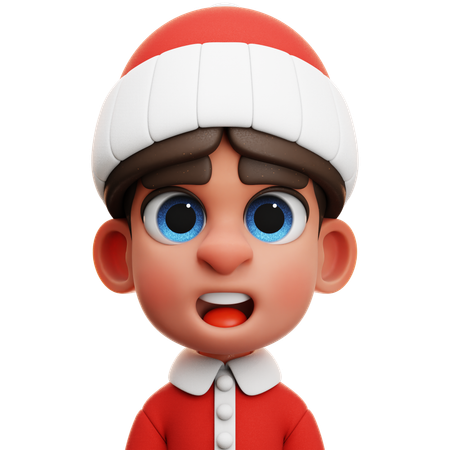 BOY WITH REINDEER HEADBAND  3D Icon