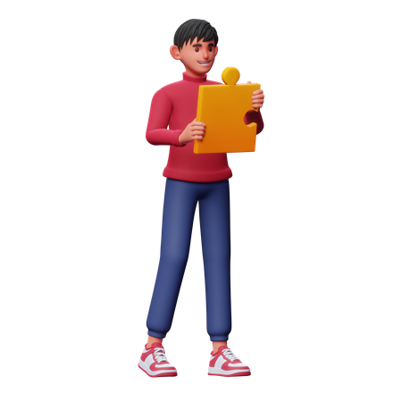 Boy With Solution  3D Icon