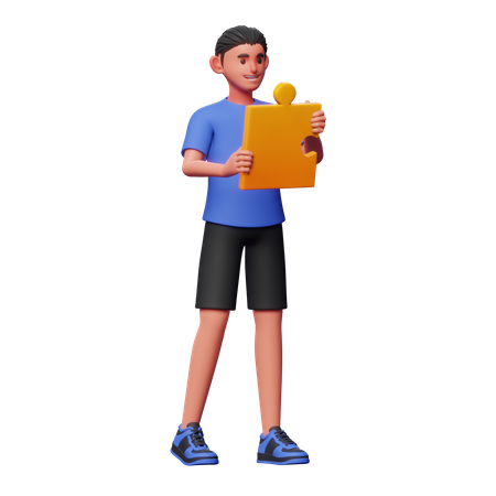 Boy With Solution  3D Icon