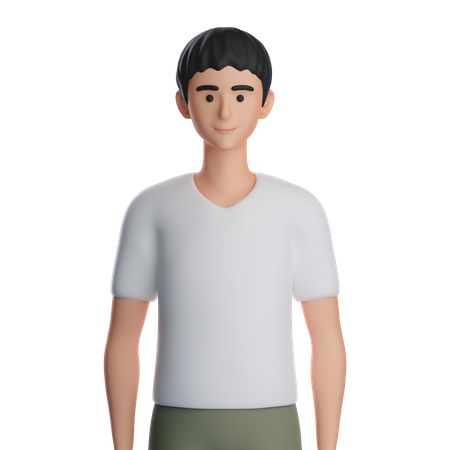 Boy With Standing Pose  3D Illustration