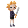 boy with sword 3d logo