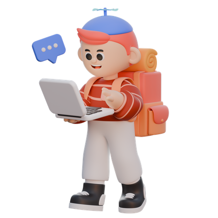 Boy Work From Anywhere  3D Icon