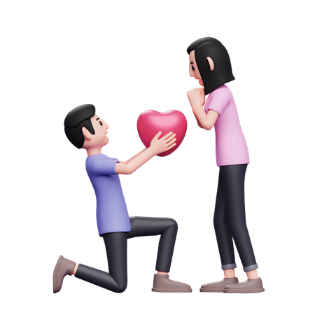 Boyfriend Proposing Girlfriend  3D Icon