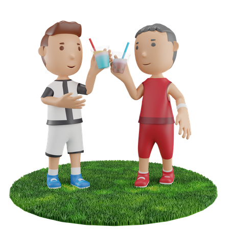 Boys drinking  3D Icon