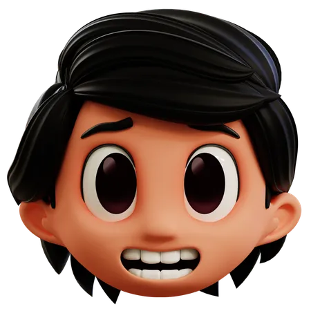 Boys Nervous Smile Emoji  3D Icon