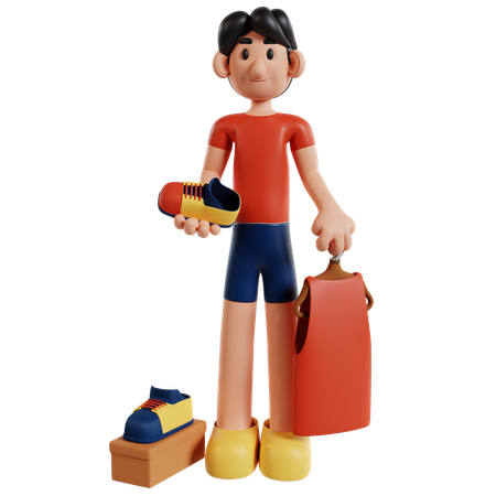 Boy’s Shopping Adventure  3D Illustration