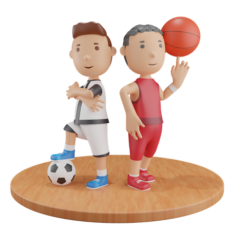 Boys with balls  3D Icon