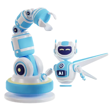 Exército de robôs ai  3D Illustration