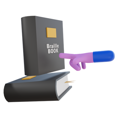 Braille Books 3D Illustration