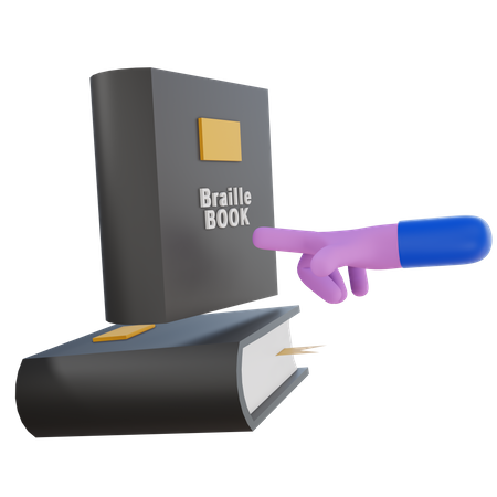 Bücher in Blindenschrift  3D Illustration