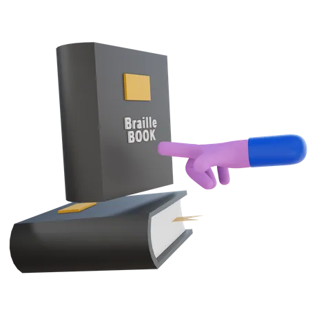 Bücher in Blindenschrift  3D Illustration