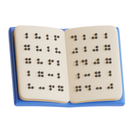 Braille Text Book Code  3D Icon