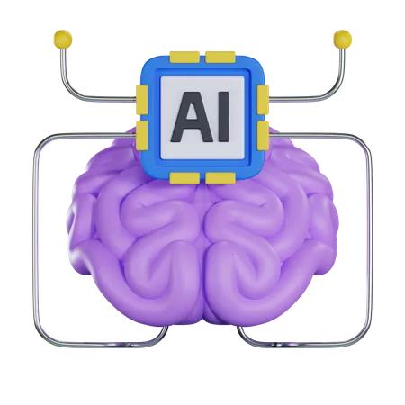 3 D Brain Illustration 3D Icon