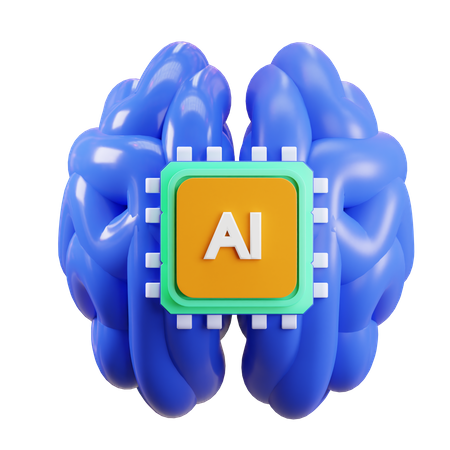Brain AI 3D Icon