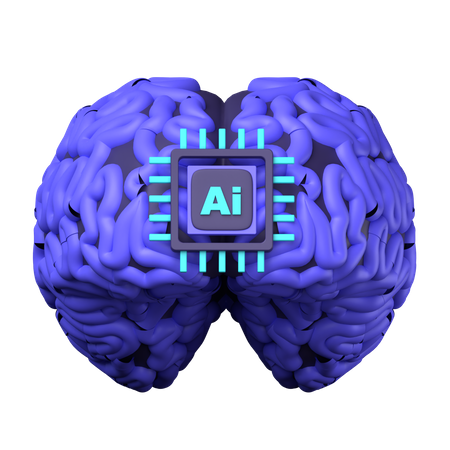 Brain Ai Chip  3D Icon