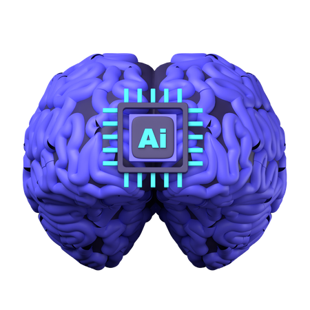 Gehirn-KI-Chip  3D Icon