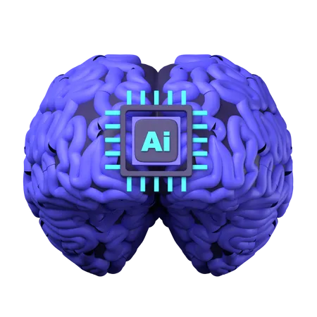 Brain Ai Chip  3D Icon