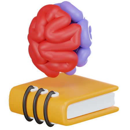 Brain And Book  3D Icon