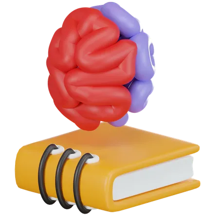 ฺ Brain And Book 3 D Icon 3D Icon