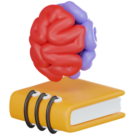 Brain And Book  3D Icon