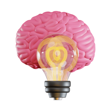 Brain And Bulb  3D Icon